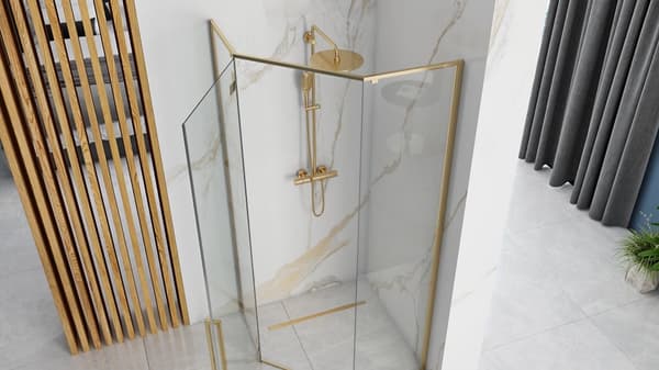 DIAMOND GULD KABINE + DIAMOND HVID BUND 90x90