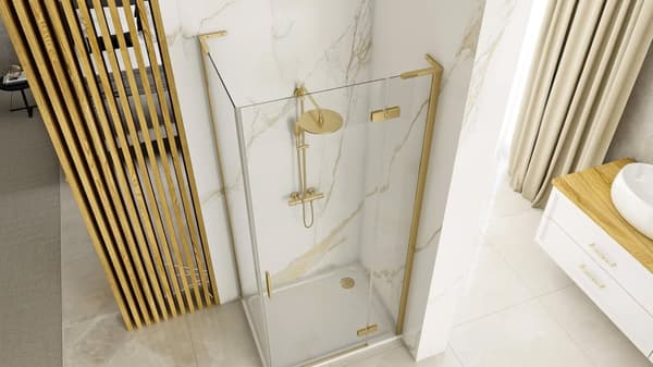 HUGO BØRSTET GULD BRUSEKABINE 100x80
