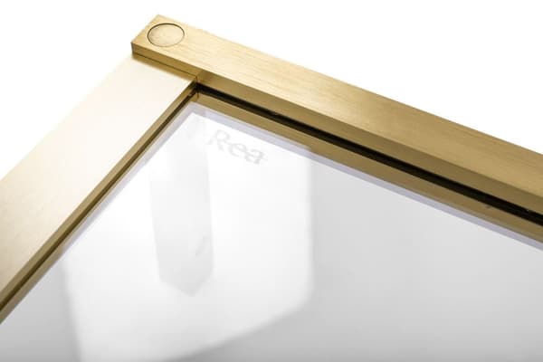 HUGO BØRSTET GULD BRUSEKABINE 100x80