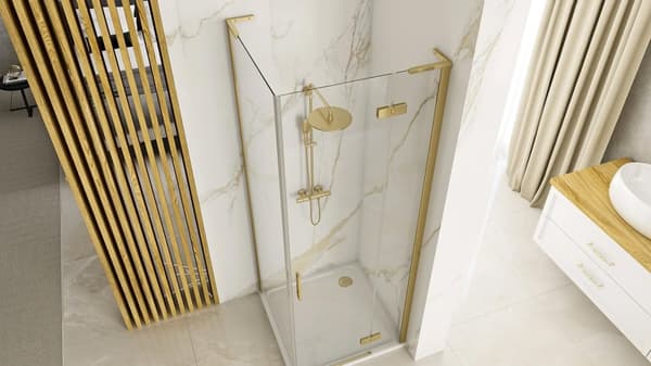 HUGO BØRSTET GULD BRUSEKABINE 80x80