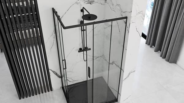 PUNTO BLACK 80x100 + SAVOY MUSTA SUIHKUKABINETTI