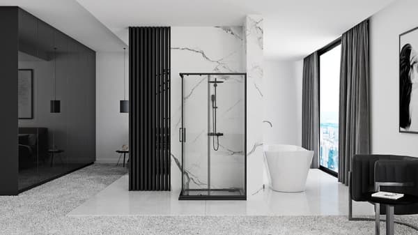 PUNTO BLACK 80x100 + SAVOY MUSTA SUIHKUKABINETTI