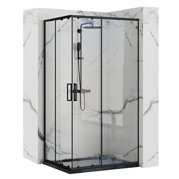 PUNTO BLACK 80x100 + SAVOY MUSTA SUIHKUKABINETTI