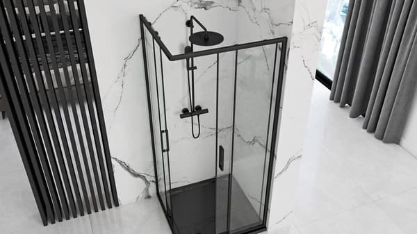 PUNTO BLACK 90x90 + SAVOY VALKOINEN SUIHKUKABINETTI