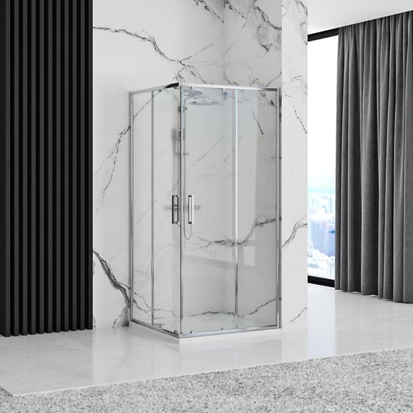 PUNTO KROM 90x90 + SAVOY SORT BRUSEKABINE