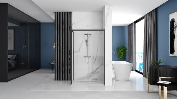 SOLAR BLACK 90x90 + SAVOY HVID BRUSEKABINE