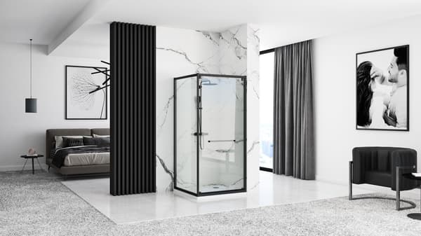 SPACE IN BLACK 80x100 + SAVOY SORT BRUSEKABINE