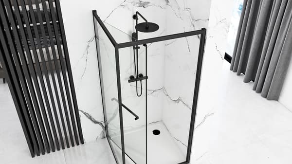 SPACE IN BLACK 90x90 + SAVOY SORT BRUSEKABINE