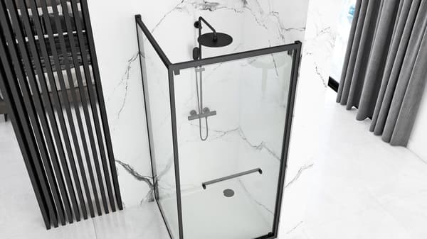 SPACE IN BLACK 90x90 + SAVOY SORT BRUSEKABINE