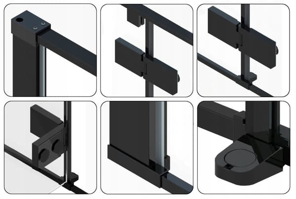 FARGO BLACK 90x90 U + SAVOY VALKOINEN SUIHKUKABINETTI