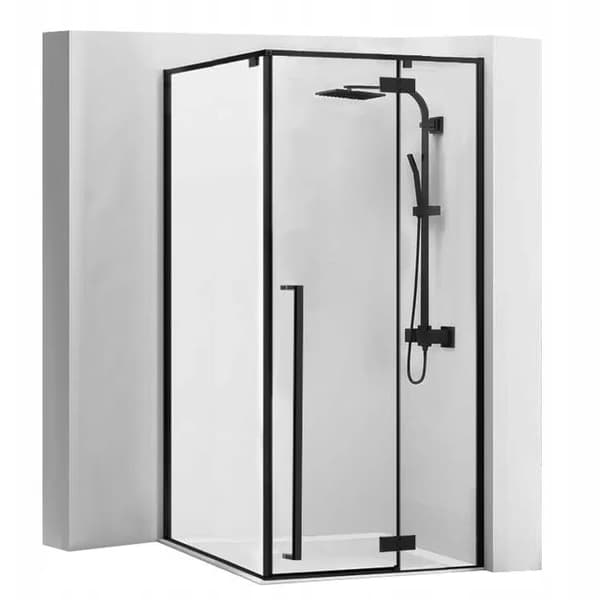 FARGO BLACK 90x90 U + SAVOY VALKOINEN SUIHKUKABINETTI