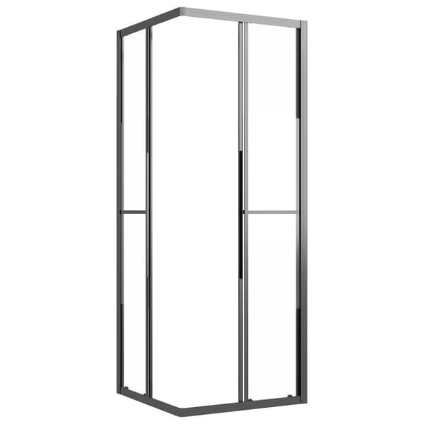 Suihkukaappi puolihuurrettu ESG 70x70x180 cm musta