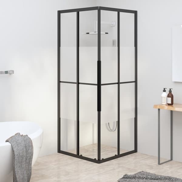 Suihkukaappi puolihuurrettu ESG 70x70x180 cm musta