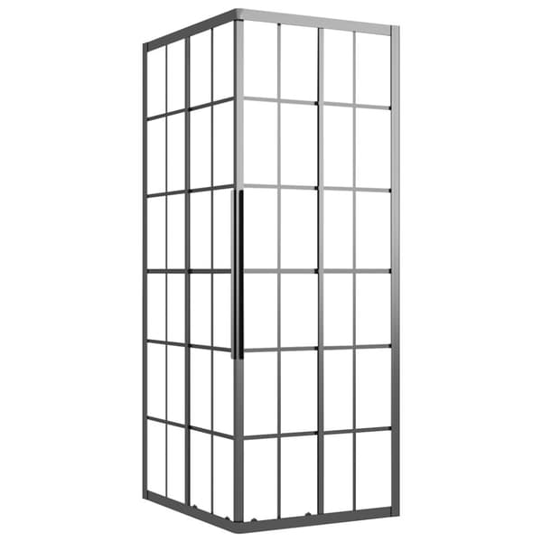 Duschvägg frostad ESG 80x70x180 cm svart