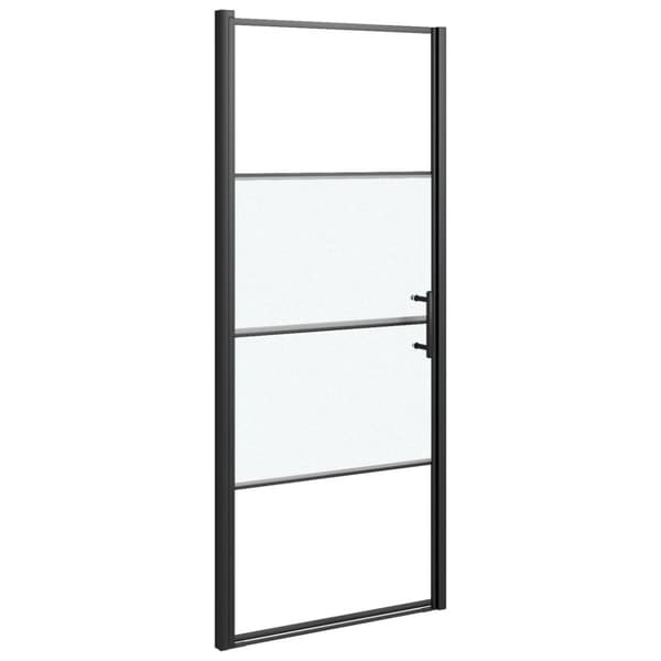Duschdörr 81x195 cm halvfrostat härdat glas svart
