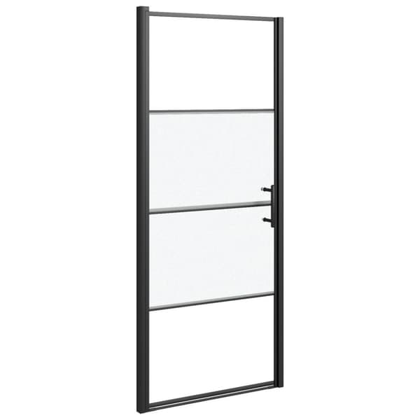 Duschdörr 91x195 cm halvfrostat härdat glas svart