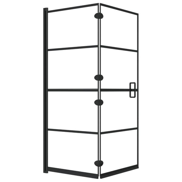 Duschvägg fällbar ESG 120x140 cm svart