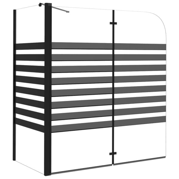 Badkarsvägg 120x68x130 cm härdat glas ränder