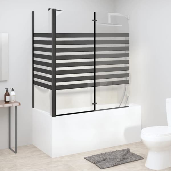 Badkarsvägg 120x68x130 cm härdat glas ränder
