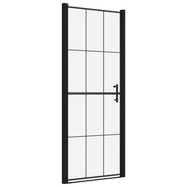 Duschdörr härdat glas 91x195 cm svart