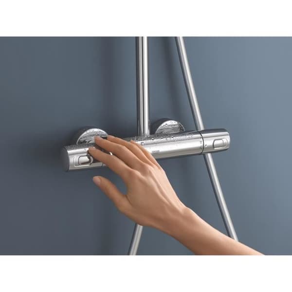Termostatisk duschpelare - GROHE - Vitalio Joy System 310 - Krom - Rund - Svart