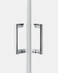 Miniatyrbilde 6 av 7: Dusjvegg Sølv Herdet Glass Aluminiumsramme Dobbel Dør 80 x 80 x 185cm Moderne Design
