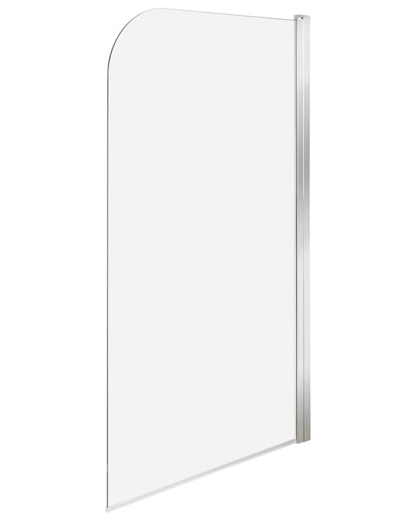 Dusj- og Badevegg Sølv Transparent Herdet Glass med Aluminium 140 x 80 cm Justerbar Minimalistisk