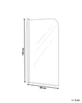 Miniatyrbilde 3 av 6: Dusj- og Badevegg Svart Transparent Herdet Glass med Aluminium 140 x 80 cm Justerbar Minimalistisk