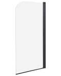 Miniatyrbilde 1 av 6: Dusj- og Badevegg Svart Transparent Herdet Glass med Aluminium 140 x 80 cm Justerbar Minimalistisk