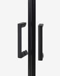 Miniatyrbilde 6 av 7: Dusjvegg Svart Herdet Glass Aluminiumsramme Dobbel Dør Halvrund 90 x 90 x 185cm Moderne Design