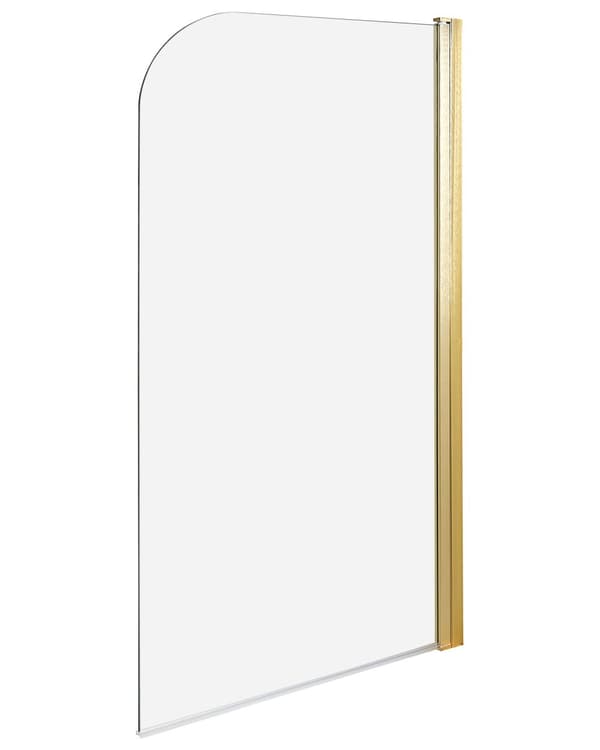 Dusj- og Badevegg Gull Transparent Herdet Glass med Aluminium 140 x 80 cm Justerbar Minimalistisk