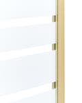 Miniatyrbilde 7 av 8: Dusj- og Badevegg med Dører Gull Transparent og Frostet Herdet Glass med Aluminium og Rustfritt Still 140 x 100 cm Justerbar Minimalistisk