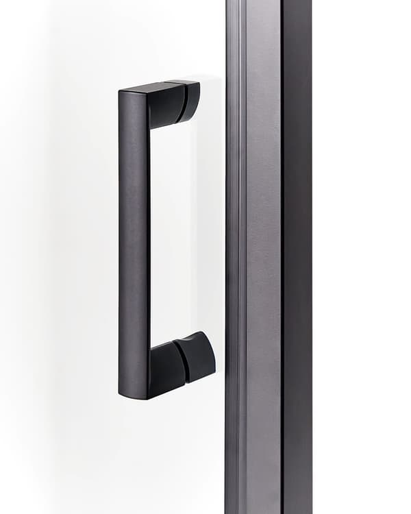 Dusjvegg Svart Herdet Glass Aluminiumsramme Enkel Dør Firkantet 90 x 90 x 185 cm Moderne Design