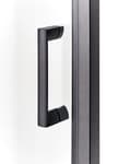Miniatyrbilde 7 av 8: Dusjvegg Svart Herdet Glass Aluminiumsramme Enkel Dør Firkantet 90 x 90 x 185 cm Moderne Design