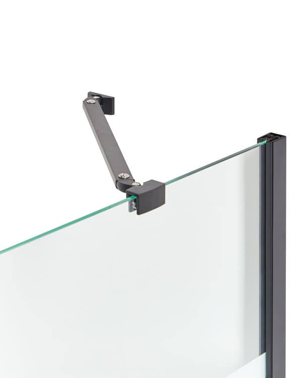 Brusebadekarskærm med døre Gennemsigtigt og matteret hærdet glas med aluminium og rustfrit still 140 x 100 cm Justerbar Minimalist