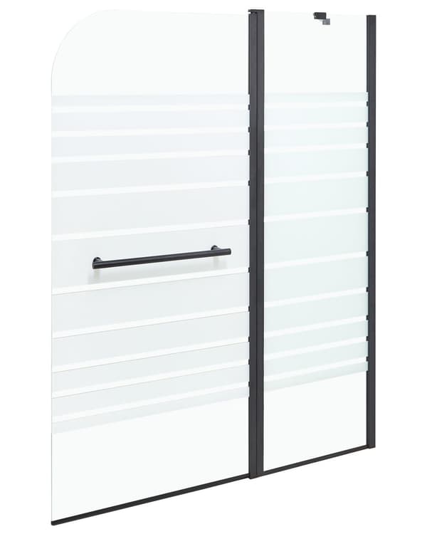 Brusebadekarskærm med døre Gennemsigtigt og matteret hærdet glas med aluminium og rustfrit still 140 x 100 cm Justerbar Minimalist