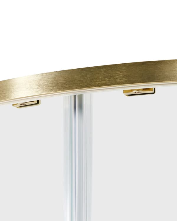 Brusehjørne Sølv Hærdet Glas Aluminiumsramme Dobbeltdør Halvrund 80 x 80 x 185 cm Moderne Design