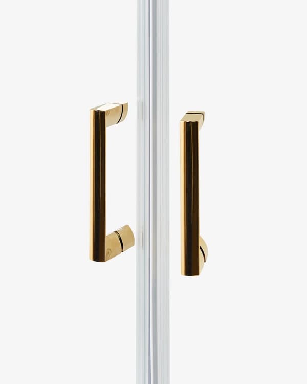 Brusehjørne Sølv Hærdet Glas Aluminiumsramme Dobbeltdør Halvrund 80 x 80 x 185 cm Moderne Design