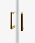 Miniatyrbillede 6 af 7: Brusehjørne Sølv Hærdet Glas Aluminiumsramme Dobbeltdør Halvrund 80 x 80 x 185 cm Moderne Design