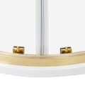 Miniatyrbillede 7 af 7: Brusehjørne Sølv Hærdet Glas Aluminiumsramme Dobbeltdør Halvrund 80 x 80 x 185 cm Moderne Design