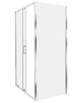 Miniatyrbillede 4 af 8: Brusehjørne Sølv Hærdet glas Aluminiumsramme Enkeltdør 80x100x185cm Moderne design