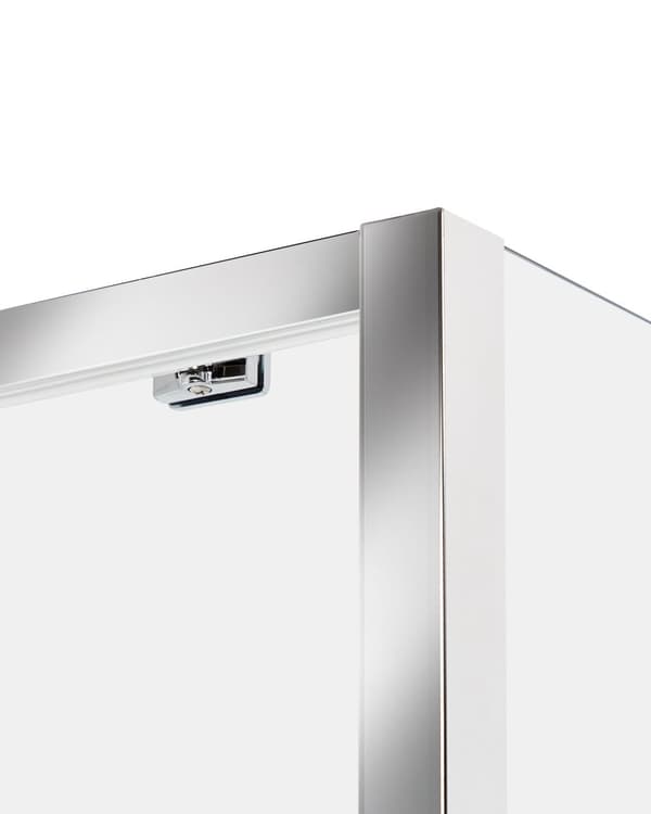 Brusehjørne Sølv Hærdet glas Aluminiumsramme Enkeltdør 80x100x185cm Moderne design