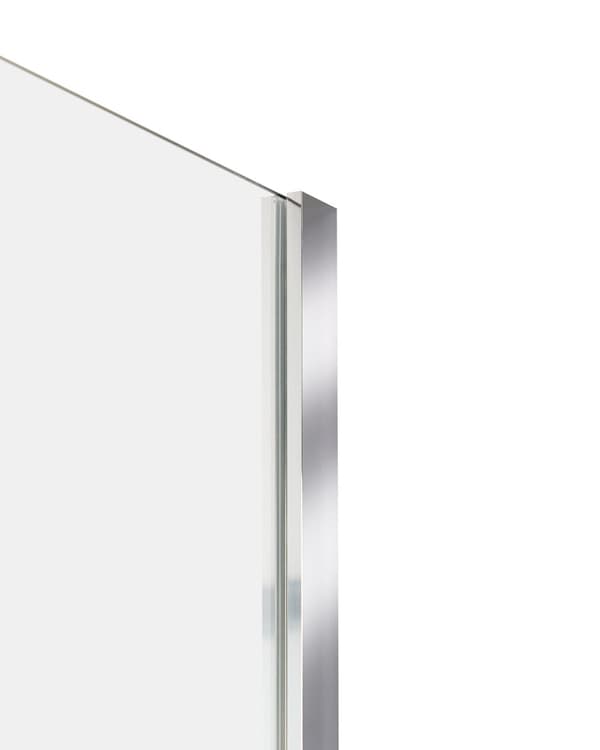 Brusehjørne Sølv Hærdet glas Aluminiumsramme Enkeltdør 80x100x185cm Moderne design