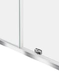 Miniatyrbillede 8 af 8: Brusehjørne Sølv Hærdet glas Aluminiumsramme Enkeltdør 80x100x185cm Moderne design