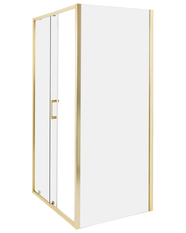 Brusehjørne Sølv Hærdet glas Aluminiumsramme Enkeltdør 80x100x185cm Moderne design