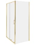 Miniatyrbillede 1 af 8: Brusehjørne Sølv Hærdet glas Aluminiumsramme Enkeltdør 80x100x185cm Moderne design