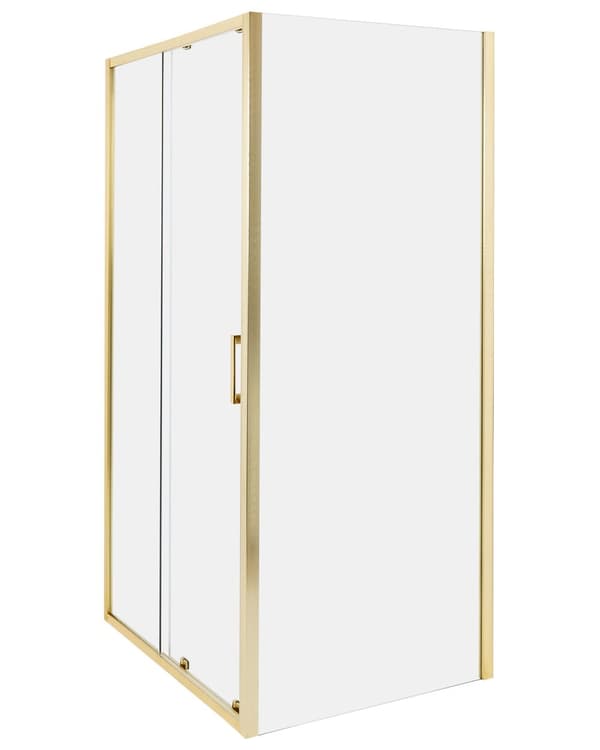 Brusehjørne Sølv Hærdet glas Aluminiumsramme Enkeltdør 80x100x185cm Moderne design