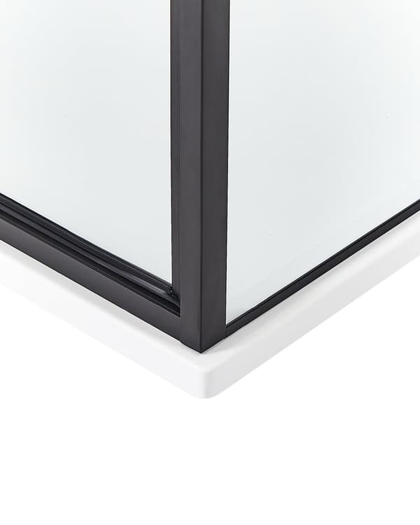 Brusekabine Glas Hærdet Glas 90 x 90 x 185 cm Firkantet Brusehjørne med Svingdør Lille Bruseniche til Badeværelse Lukket Kabine