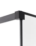 Miniatyrbillede 4 af 7: Bruseafskærmning Sort aluminium og stål med hærdet glas 80 x 190 cm Ramme gennemsigtig Vådrum Badeværelse brusevæg vendbar