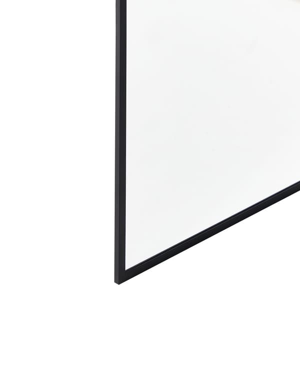 Bruseafskærmning Sort aluminium og stål med hærdet glas 80 x 190 cm Ramme gennemsigtig Vådrum Badeværelse brusevæg vendbar